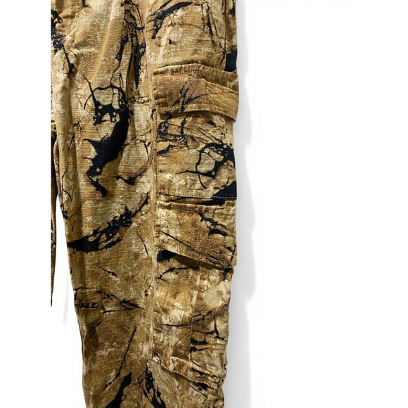 Forever 21 Men Brown Cotton Regular Fit Printed Cargo Joggers Size 33 - Picture 3 of 11